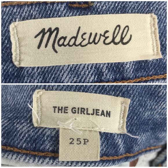 Madewell The Petite Girljean in Berryton Wash Distressed High Rise Jeans 25P - Picture 13 of 14